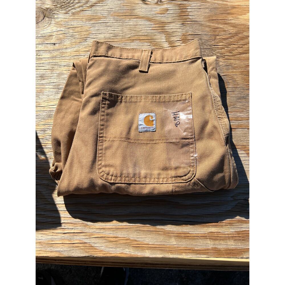 Carhartt‎ Jeans Mens 34x25 Brown Carpenter Utility Work Dungaree Fit Y2K